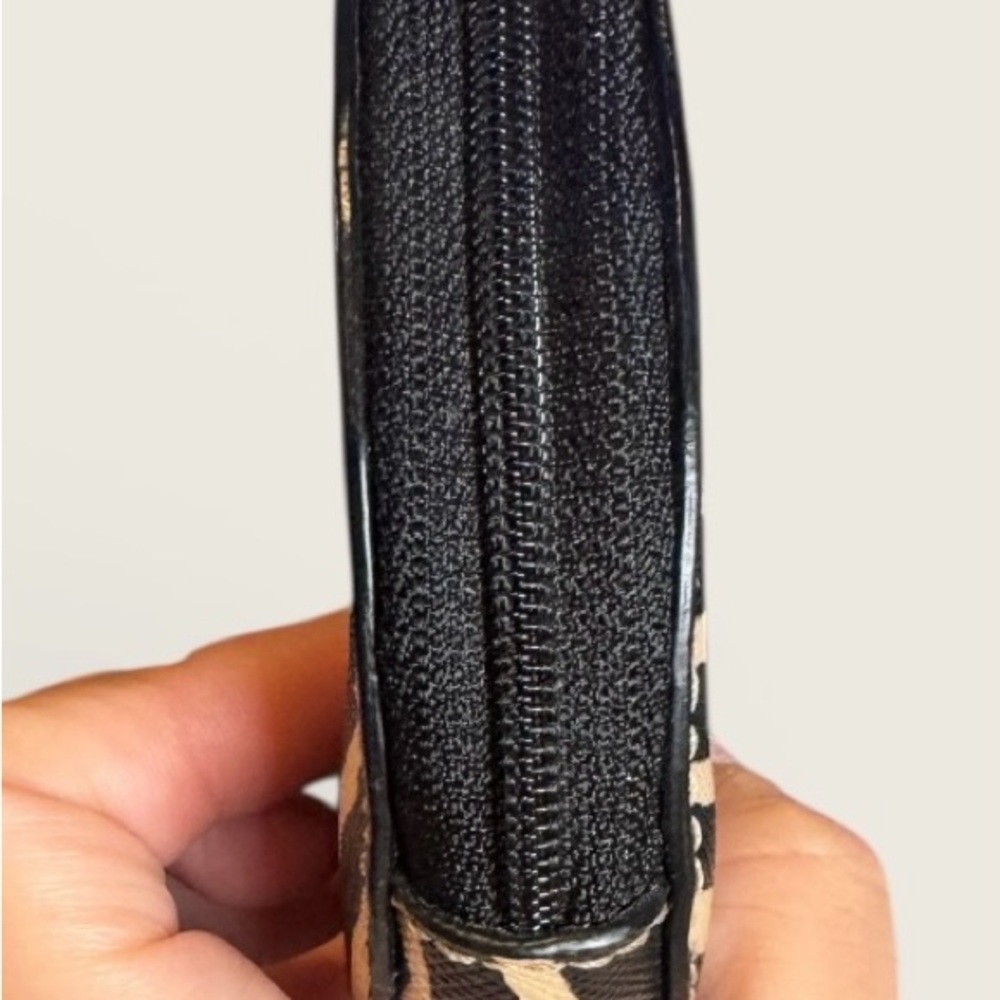 Coach Black and Tan Zebra Print Coin Purse - Picture 7 of 10
